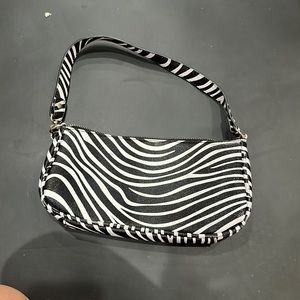 Zebra print shoulder bag Y2K